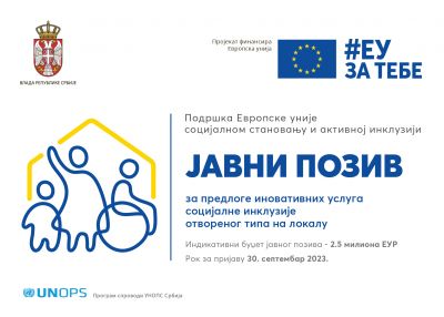Evropska unija izdvaja 2.5 miliona evra za inovativne usluge socijalne inkluzije otvorenog tipa na lokalu